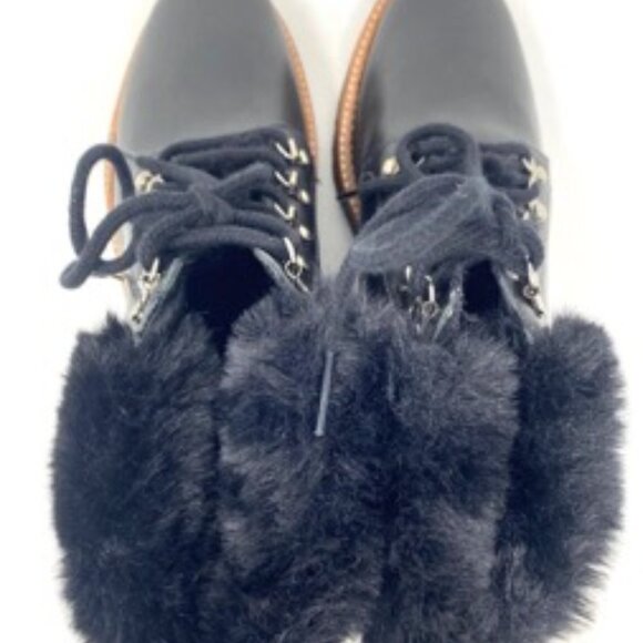 Botkier Winter Faux Fur Trim Gum Sole Women's Boot Black Leather Size 5.5 - Picture 5 of 6